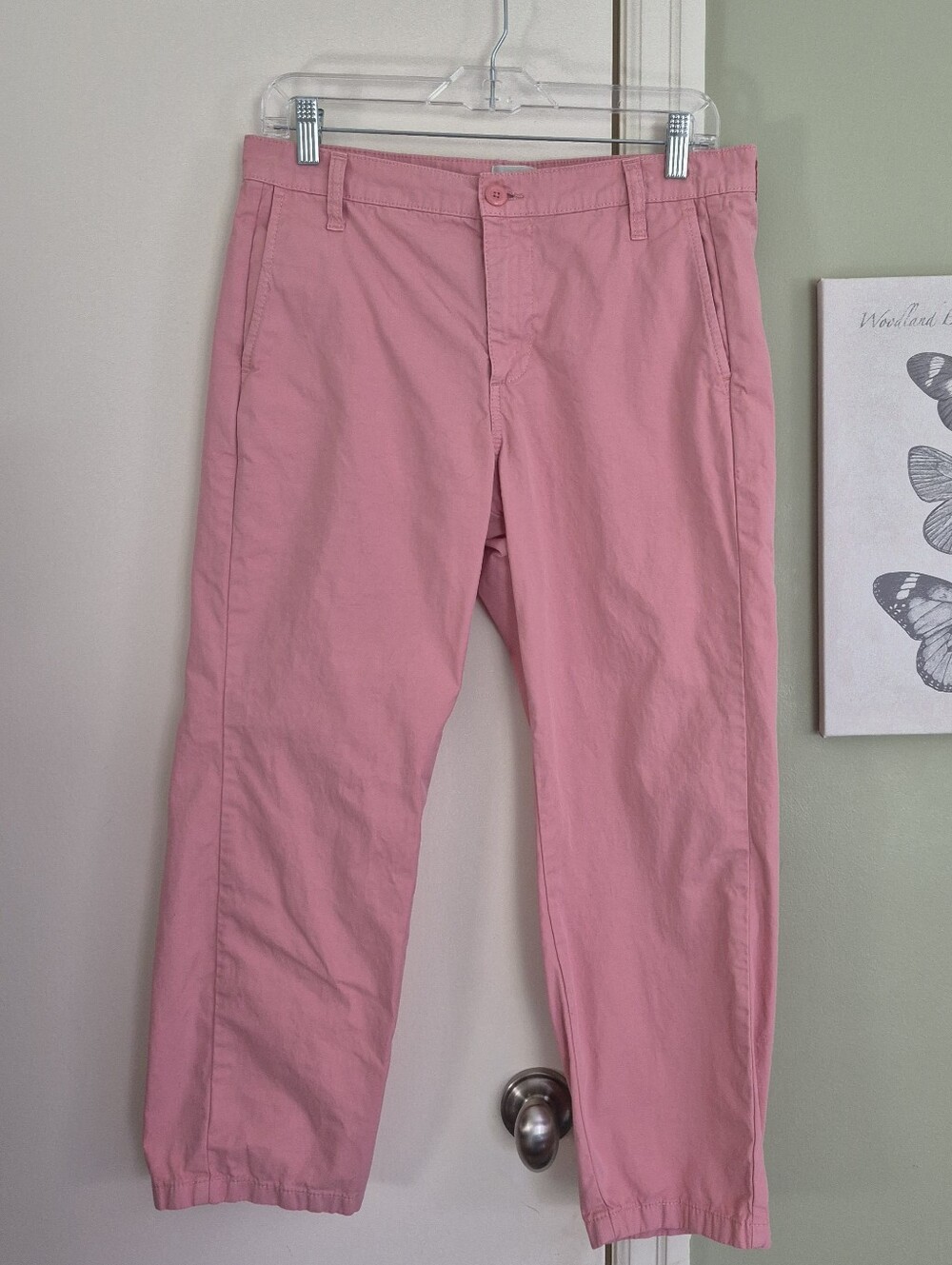 J. Crew Slouchy Boyfriend Coral-Pink Chino Pants, 28P, EUC